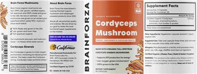 Cordyceps Mushroom label