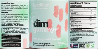 DIM Gummy+ label
