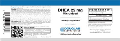 DHEA 25 mg Micronized label
