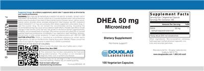 DHEA 50 mg Micronized label