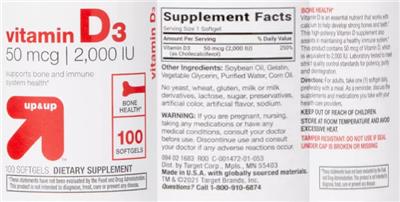 Vitamin D3 50 mcg | 2,000 IU label