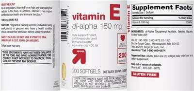 Vitamin E dl-Alpha 180 mg label
