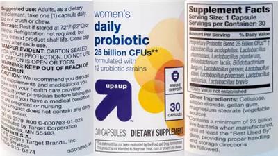Women's Daily Probiotic 25 billion CFUs label