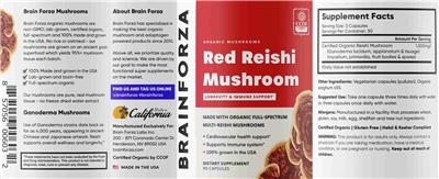 Red Reishi Mushroom label