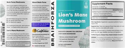 Lion's Mane Mushroom label