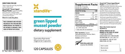 Green Lipped Mussel Powder label