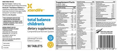 Total Balance Children's label