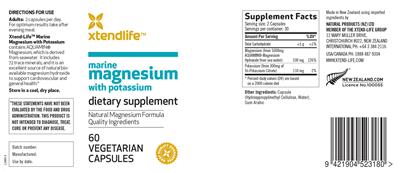 Marine Magnesium with Potassium label