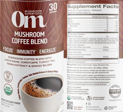 Mushroom Coffee Blend label