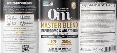 Master Blend Mushrooms & Adaptogens label