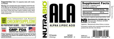 ALA 300 mg label