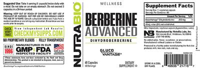 Berberine Advanced label