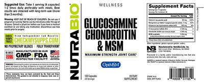 Glucosamine Chondroitin & MSM label
