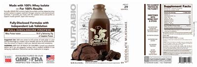 Grass Fed Whey Protein Isolate Chocolate Milkshake label