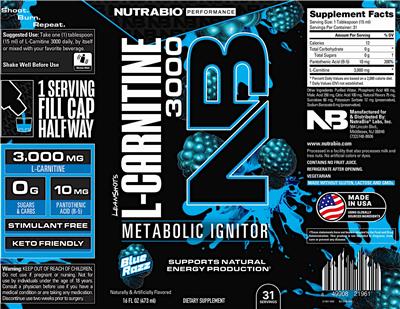Leanshots L-Carnitine 3000 Blue Razz label