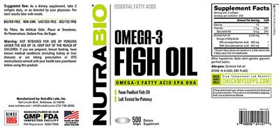 Omega-3 Fish Oil label