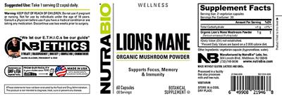 Lions Mane label