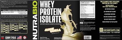 Whey Protein Isolate Alpine Vanilla label
