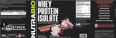 Whey Protein Isolate Chocolate Dipped Macaroon label