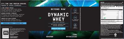 Dynamic Whey Vanilla Ice Cream label