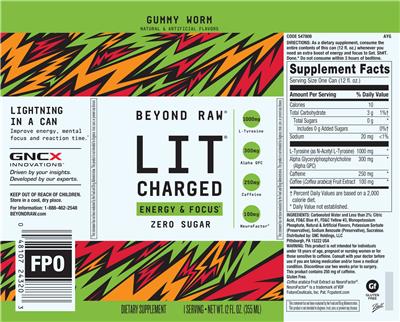 LIT Charged Gummy Worm label