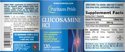 Glucosamine HCl label