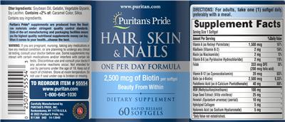 Hair, Skin & Nails label