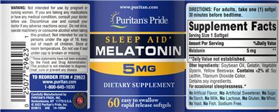 Melatonin 5 mg label