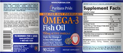 Omega-3 Fish Oil label