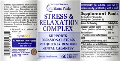 Stress and Relaxation Complex label