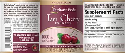 Tart Cherry Extract label
