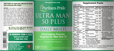 Ultra Man 50 Plus label