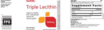 Triple Lecithin 1200 mg label
