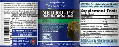 Neuro-PS Phosphatidylserine 100 mg label