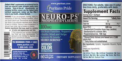 Neuro-PS Phosphatidylserine 100 mg label