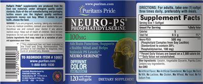 Neuro-PS Phosphatidylserine 100 mg label