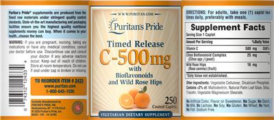 C-500 mg Timed Release label