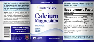 Calcium Magnesium label