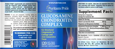 Glucosamine Chondroitin Complex label