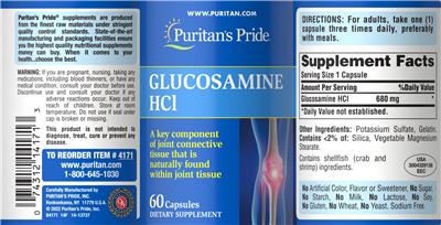 Glucosamine HCl label