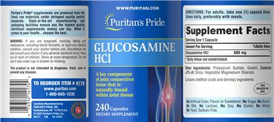 Glucosamine HCl label