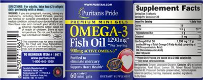 Omega-3 Fish Oil 1290 mg label