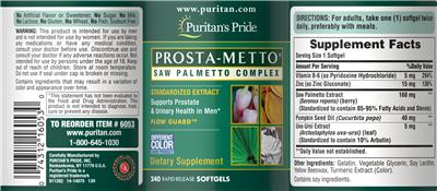 Prosta-Metto Saw Palmetto Complex label