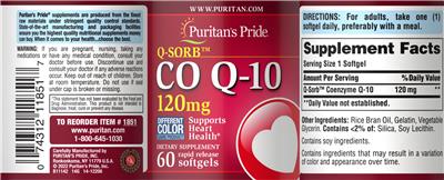 Q-SORB Co Q-10 120 mg label