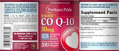 Q-Sorb Co Q-10 30 mg label