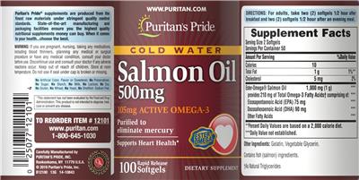 Salmon Oil 500 mg label