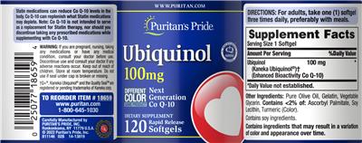 Ubiquinol 100 mg label
