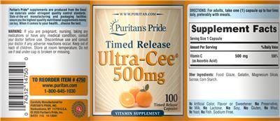 Ultra-Cee 500 mg Timed Release label