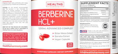 Berberine HCL+ label
