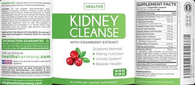 Kidney Cleanse label